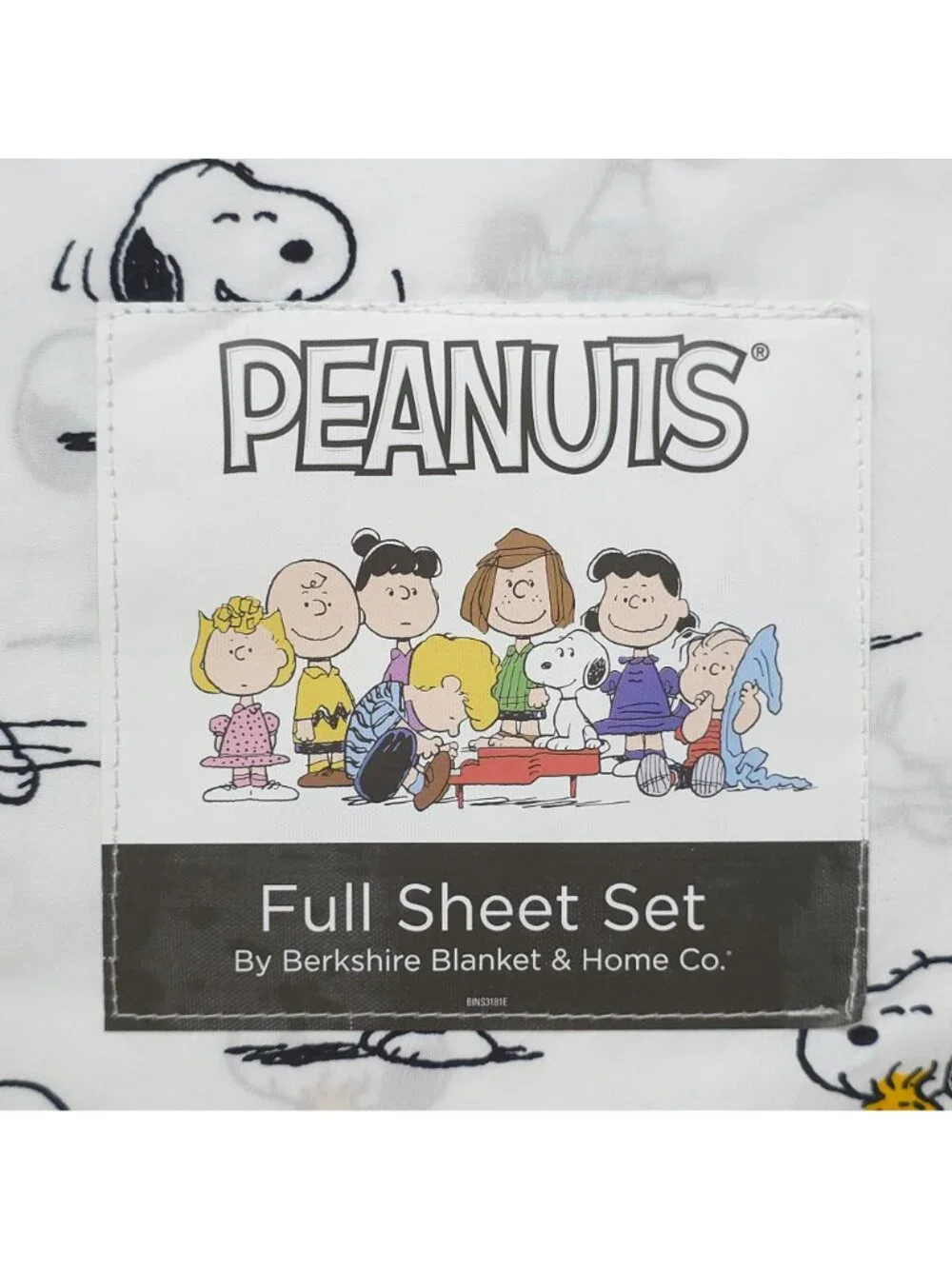 Peanuts Snoopy Full Double Sheet Set By Berkshire Woodstock Black White